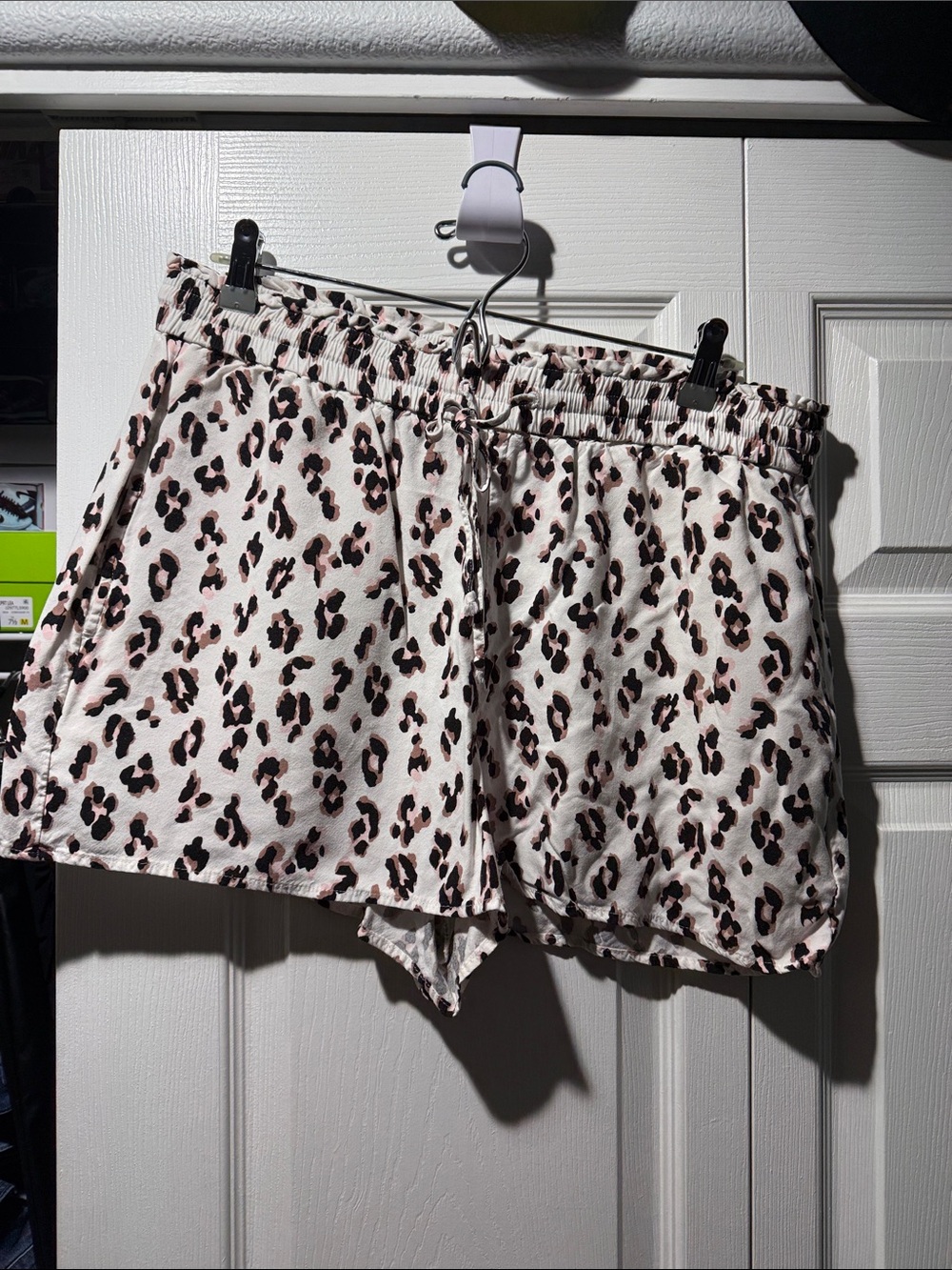Express Leopard Print Shorts in Pink and Black